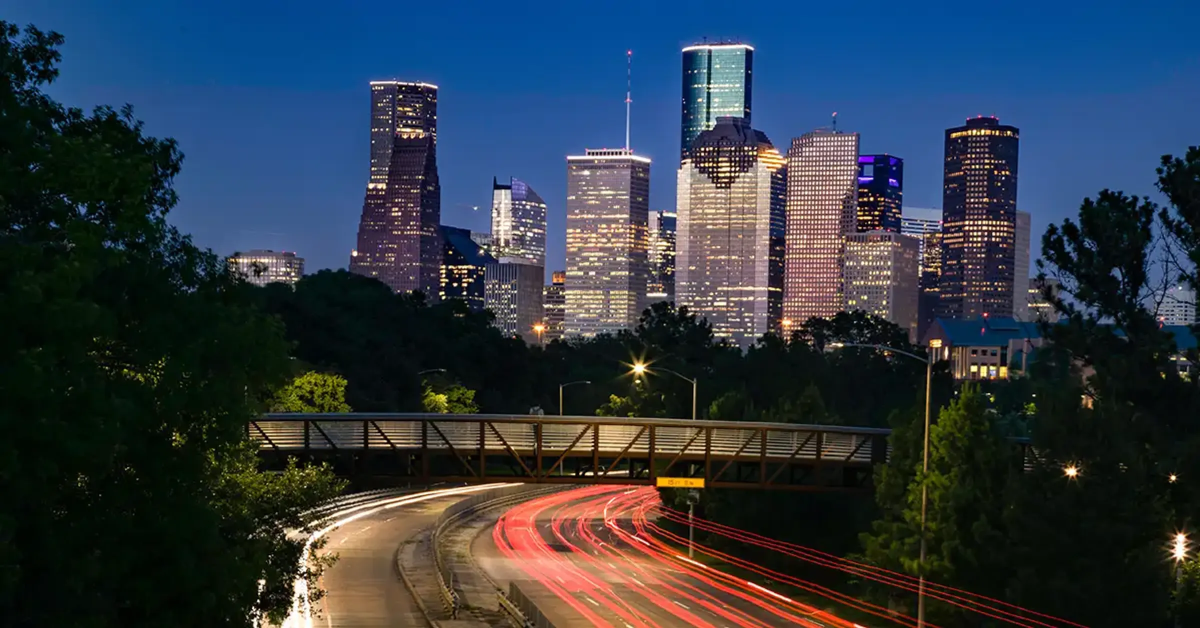 City skyline at night