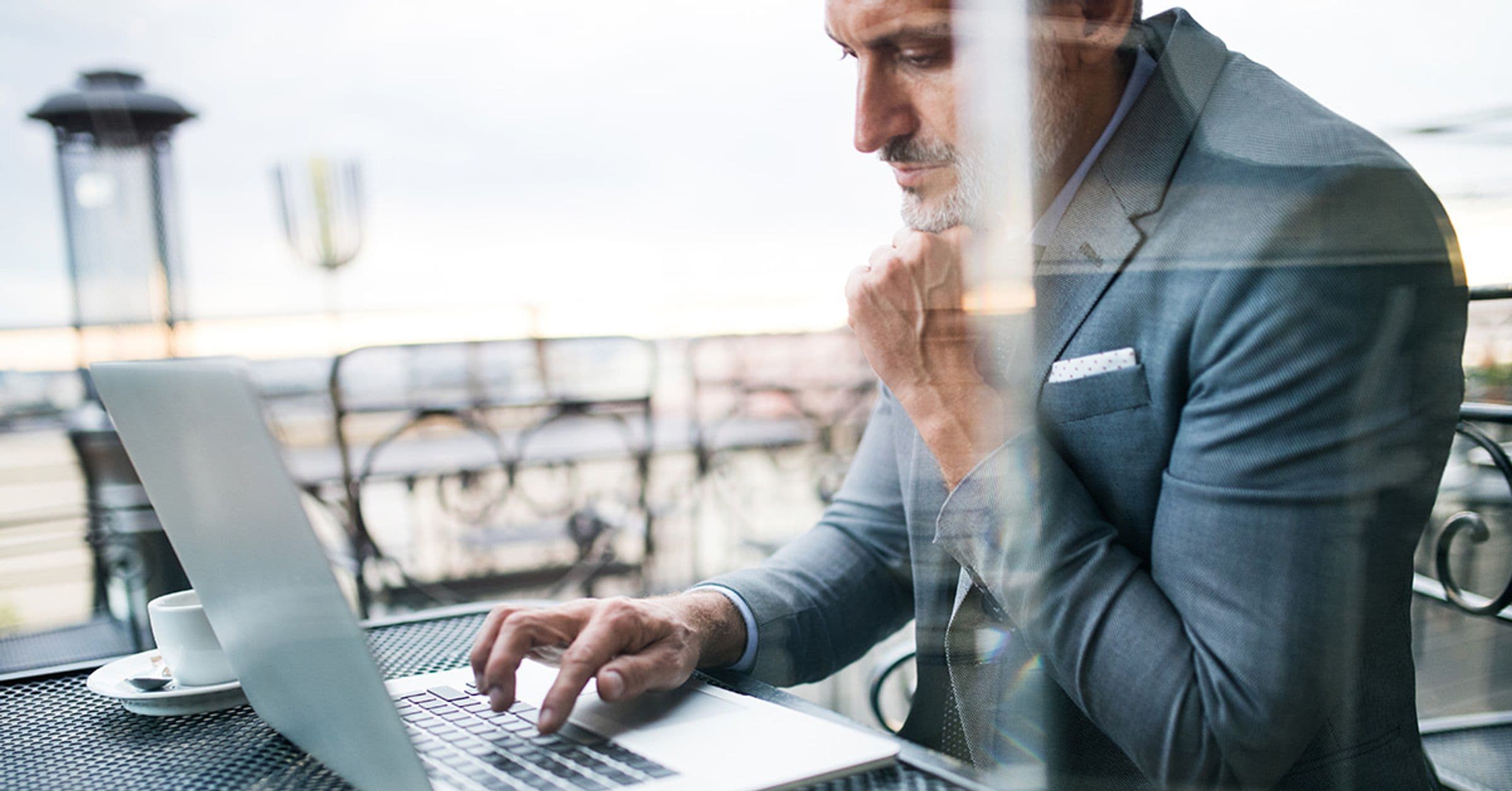 Man working on laptop