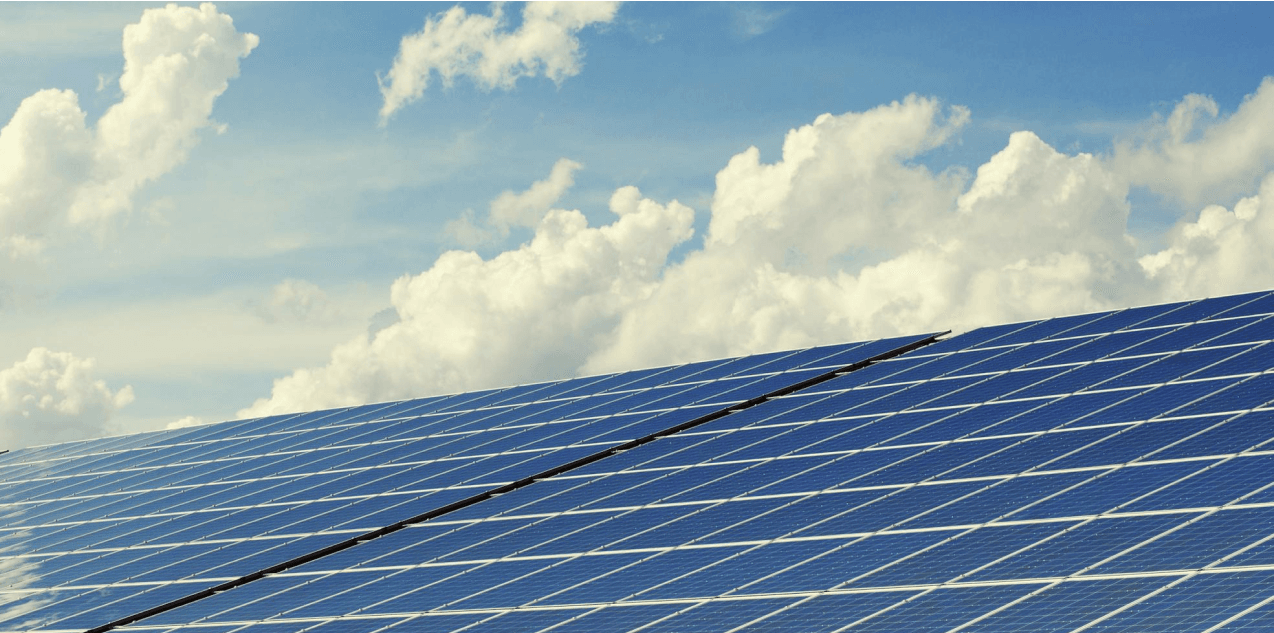 Solar panels on a clear sky day