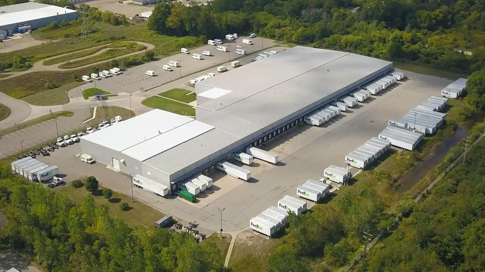 Aerial view of warehouse in Kalamazoo, MI